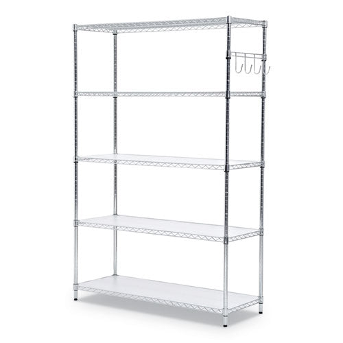 Alera® 5-shelf Wire Shelving Kit With Casters And Shelf Liners, 48w X 18d X 72h, Silver freeshipping - TVN Wholesale