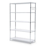 Alera® 5-shelf Wire Shelving Kit With Casters And Shelf Liners, 48w X 18d X 72h, Silver freeshipping - TVN Wholesale