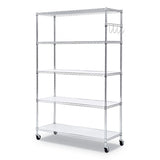 Alera® 5-shelf Wire Shelving Kit With Casters And Shelf Liners, 48w X 18d X 72h, Silver freeshipping - TVN Wholesale