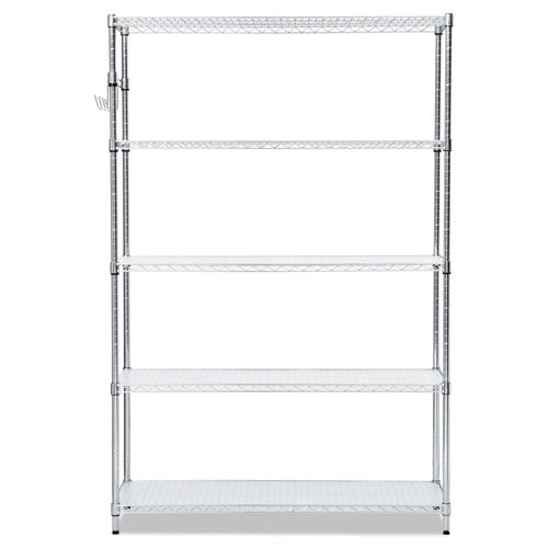 Alera® 5-shelf Wire Shelving Kit With Casters And Shelf Liners, 48w X 18d X 72h, Silver freeshipping - TVN Wholesale