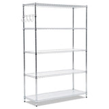 Alera® 5-shelf Wire Shelving Kit With Casters And Shelf Liners, 48w X 18d X 72h, Silver freeshipping - TVN Wholesale
