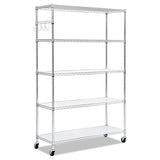 Alera® 5-shelf Wire Shelving Kit With Casters And Shelf Liners, 48w X 18d X 72h, Silver freeshipping - TVN Wholesale
