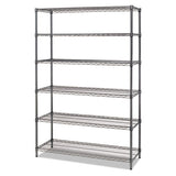 Alera® Nsf Certified 6-shelf Wire Shelving Kit, 48w X 18d X 72h, Black Anthracite freeshipping - TVN Wholesale