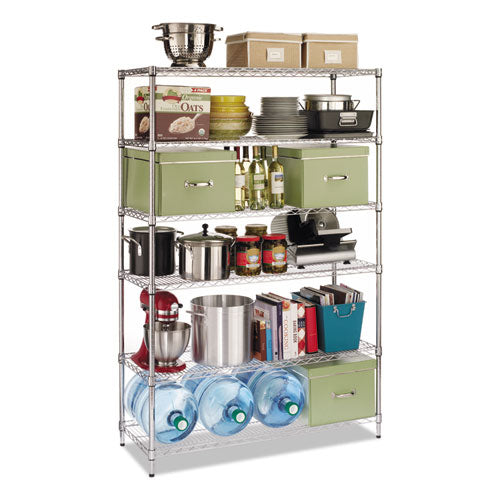 Alera® Nsf Certified 6-shelf Wire Shelving Kit, 48w X 18d X 72h, Silver freeshipping - TVN Wholesale