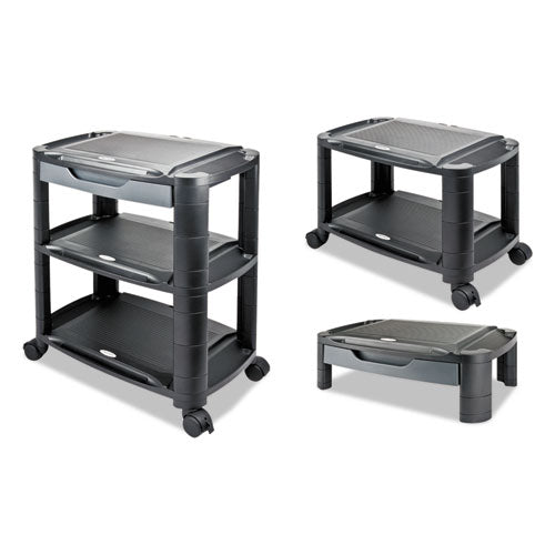 Alera® 3-in-1 Storage Cart And Stand, 21.63w X 13.75d X 24.75h, Black-gray freeshipping - TVN Wholesale