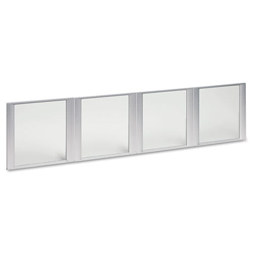 Alera® Glass Door Set With Silver Frame For 72" Wide Hutch, 17w X 16h, Clear, 4 Doors-set freeshipping - TVN Wholesale
