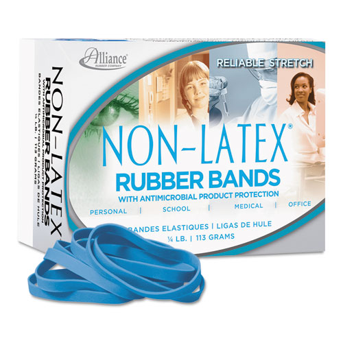 Alliance® Antimicrobial Non-latex Rubber Bands, Size 64, 0.04" Gauge, Cyan Blue, 4 Oz Box, 95-box freeshipping - TVN Wholesale