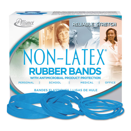 Alliance® Antimicrobial Non-latex Rubber Bands, Size 64, 0.04" Gauge, Cyan Blue, 4 Oz Box, 95-box freeshipping - TVN Wholesale