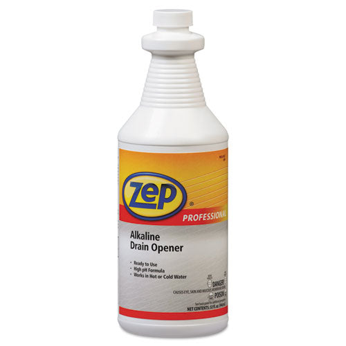 Zep Professional® Alkaline Drain Opener Quart Bottle, 12-carton freeshipping - TVN Wholesale