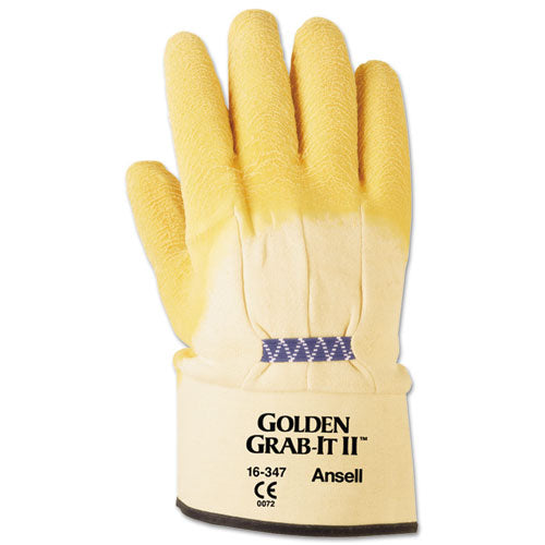 AnsellPro Golden Grab-it Ii Heavy-duty Work Gloves, Size 10, Latex-jersey, Yellow, 12 Pr freeshipping - TVN Wholesale