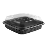 Anchor Packaging Culinary Squares 2-piece-3-compartment Microwavable Container, 21 Oz-6 Oz-6 Oz, 8.46 X 8.46 X 2.5, Clear-black, 150-carton freeshipping - TVN Wholesale