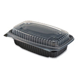 Culinary Lites Microwavable 3-compartment Container, 26 Oz-7 Oz-7 Oz, 10.56 X 9.98 X 3.19, Clear-black, 100-carton