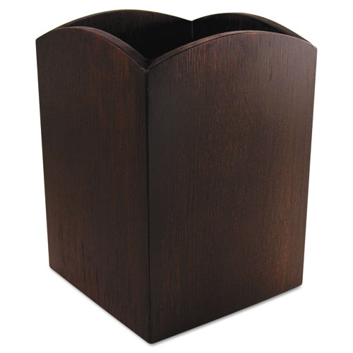 Artistic® Bamboo Curved Pencil Cup, 3 X 3  4 1-4, Espresso Brown freeshipping - TVN Wholesale