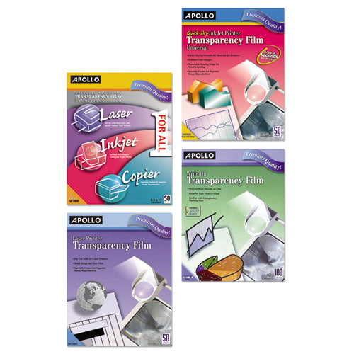 Apollo® Color Laser-inkjet Transparency Film, 8.5 X 11, 50-box freeshipping - TVN Wholesale