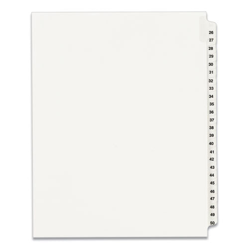 Avery® Preprinted Legal Exhibit Side Tab Index Dividers, Avery Style, 25-tab, 26 To 50, 11 X 8.5, White, 1 Set, (1331) freeshipping - TVN Wholesale