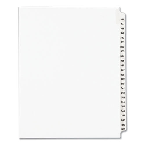 Avery® Preprinted Legal Exhibit Side Tab Index Dividers, Avery Style, 25-tab, 326 To 350, 11 X 8.5, White, 1 Set, (1343) freeshipping - TVN Wholesale
