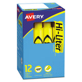 Avery® Hi-liter Desk-style Highlighters, Yellow Ink, Chisel Tip, Yellow-black Barrel, Dozen freeshipping - TVN Wholesale