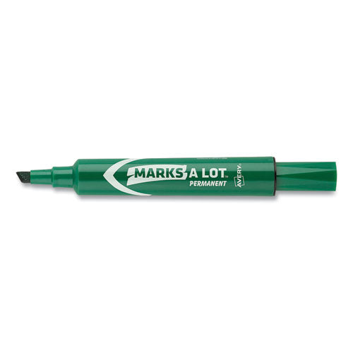 Avery® Marks A Lot Regular Desk-style Permanent Marker, Broad Chisel Tip, Green, Dozen (7885) freeshipping - TVN Wholesale