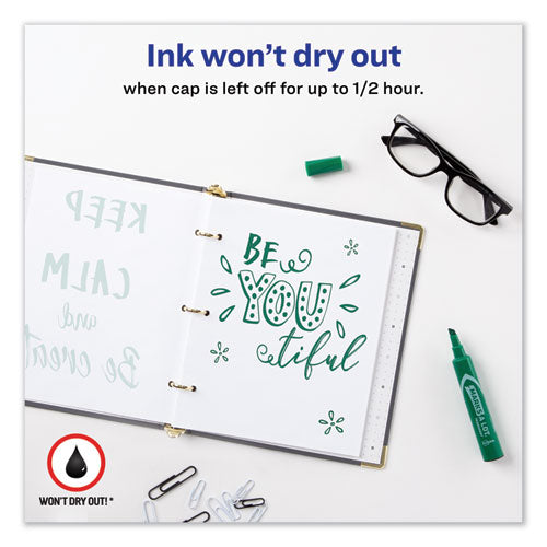 Avery® Marks A Lot Regular Desk-style Permanent Marker, Broad Chisel Tip, Green, Dozen (7885) freeshipping - TVN Wholesale
