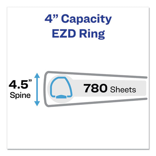 Avery® Durable Non-view Binder With Durahinge And Ezd Rings, 3 Rings, 4" Capacity, 11 X 8.5, Black, (8802) freeshipping - TVN Wholesale