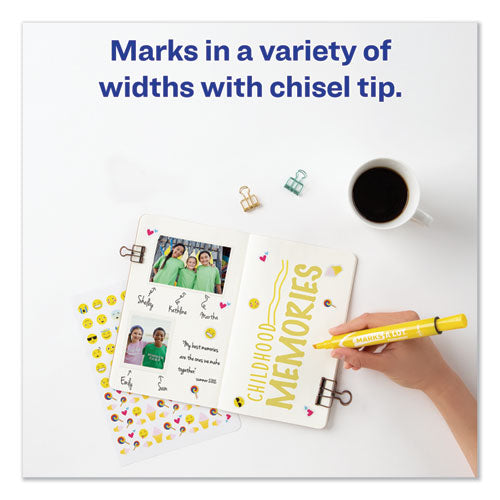 Avery® Marks A Lot Large Desk-style Permanent Marker, Broad Chisel Tip, Yellow, Dozen (8882) freeshipping - TVN Wholesale