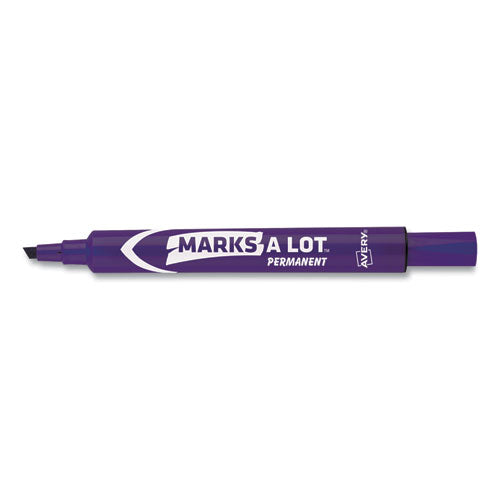 Avery® Marks A Lot Large Desk-style Permanent Marker, Broad Chisel Tip, Purple, Dozen (8884) freeshipping - TVN Wholesale