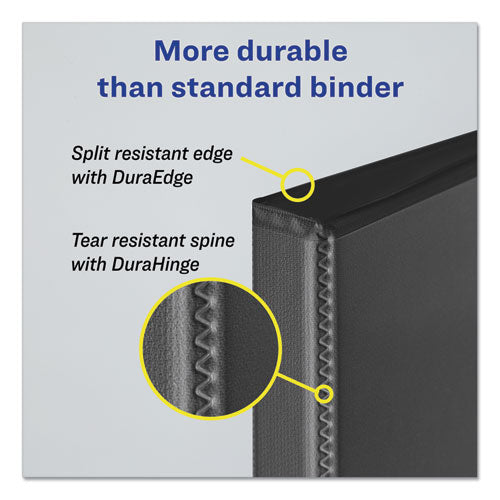 Avery® Durable View Binder With Durahinge And Ezd Rings, 3 Rings, 1" Capacity, 11 X 8.5, Black, (9300) freeshipping - TVN Wholesale