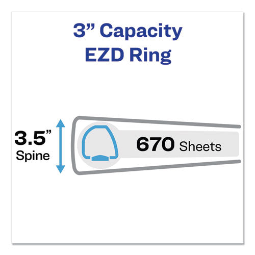 Avery® Durable View Binder With Durahinge And Ezd Rings, 3 Rings, 3" Capacity, 11 X 8.5, Black, (9700) freeshipping - TVN Wholesale