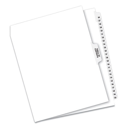 Avery® Preprinted Legal Exhibit Side Tab Index Dividers, Avery Style, 26-tab, 26 To 50, 11 X 8.5, White, 1 Set freeshipping - TVN Wholesale