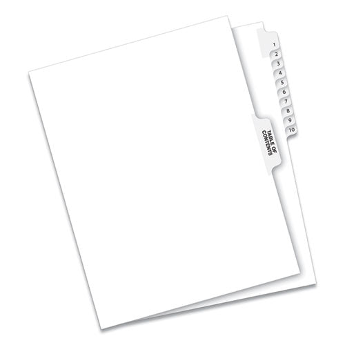 Avery® Preprinted Legal Exhibit Side Tab Index Dividers, Avery Style, 11-tab, 1 To 10, 11 X 8.5, White, 1 Set freeshipping - TVN Wholesale