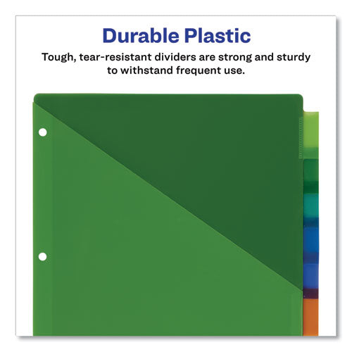 Avery® Insertable Big Tab Plastic 1-pocket Dividers, 8-tab, 11.13 X 9.25, Assorted, 1 Set freeshipping - TVN Wholesale
