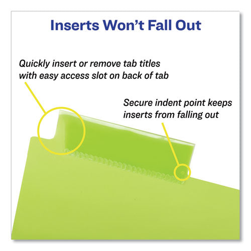 Avery® Insertable Big Tab Plastic 1-pocket Dividers, 8-tab, 11.13 X 9.25, Assorted, 1 Set freeshipping - TVN Wholesale