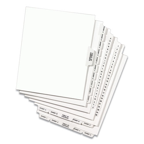 Avery® Preprinted Legal Exhibit Side Tab Index Dividers, Avery Style, 10-tab, 4, 11 X 8.5, White, 25-pack freeshipping - TVN Wholesale