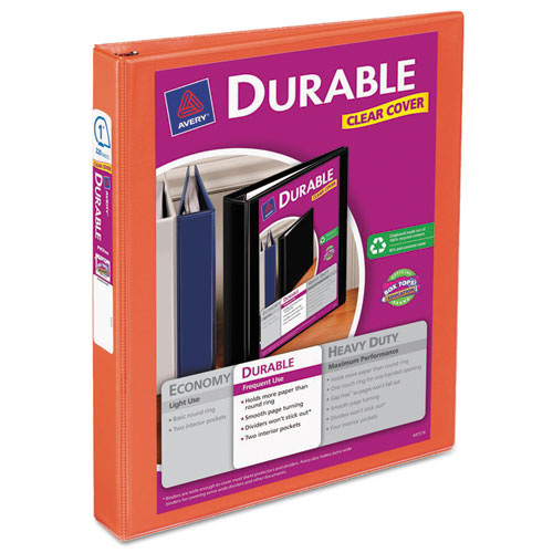 Avery® Durable View Binder With Durahinge And Slant Rings, 3 Rings, 1.5" Capacity, 11 X 8.5, Black freeshipping - TVN Wholesale