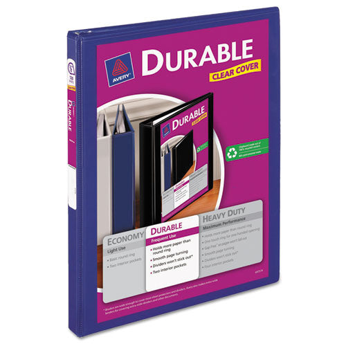 Avery® Durable View Binder With Durahinge And Slant Rings, 3 Rings, 1.5" Capacity, 11 X 8.5, Black freeshipping - TVN Wholesale