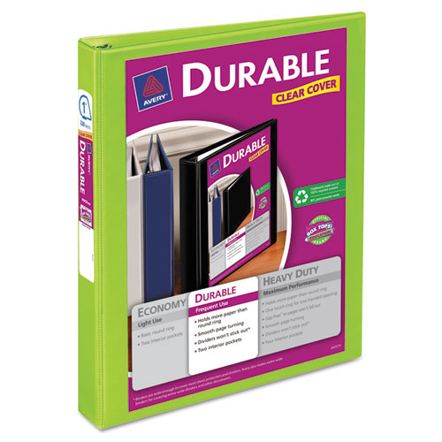 Avery® Durable View Binder With Durahinge And Slant Rings, 3 Rings, 1.5" Capacity, 11 X 8.5, Black freeshipping - TVN Wholesale