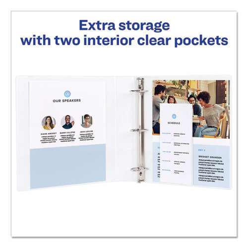 Avery® Durable View Binder With Durahinge And Slant Rings, 3 Rings, 1.5" Capacity, 11 X 8.5, White freeshipping - TVN Wholesale