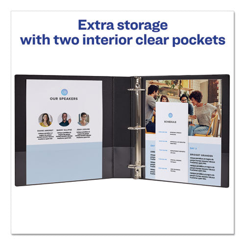 Avery® Durable View Binder With Durahinge And Slant Rings, 3 Rings, 1.5" Capacity, 11 X 8.5, Blue freeshipping - TVN Wholesale
