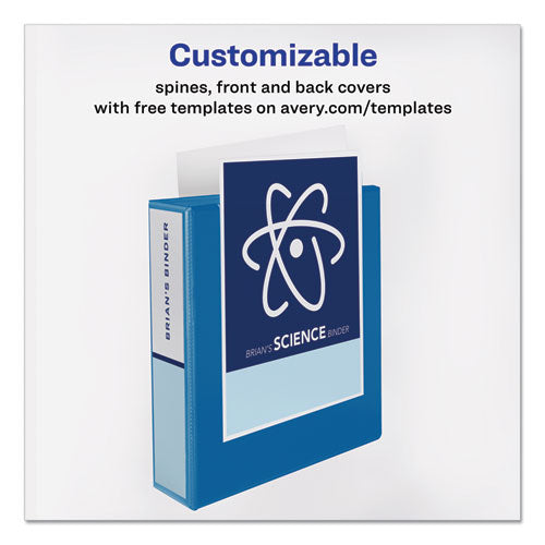 Avery® Durable View Binder With Durahinge And Slant Rings, 3 Rings, 1.5" Capacity, 11 X 8.5, Blue freeshipping - TVN Wholesale