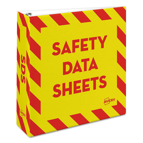 Avery® Heavy-duty Preprinted Safety Data Sheet Binder, 3 Rings, 3" Capacity, 11 X 8.5, Yellow-red freeshipping - TVN Wholesale