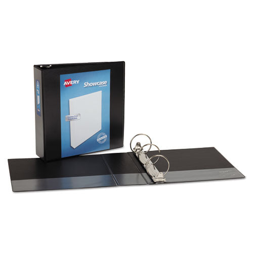 Avery® Showcase Economy View Binder With Round Rings, 3 Rings, 3" Capacity, 11 X 8.5, Black freeshipping - TVN Wholesale