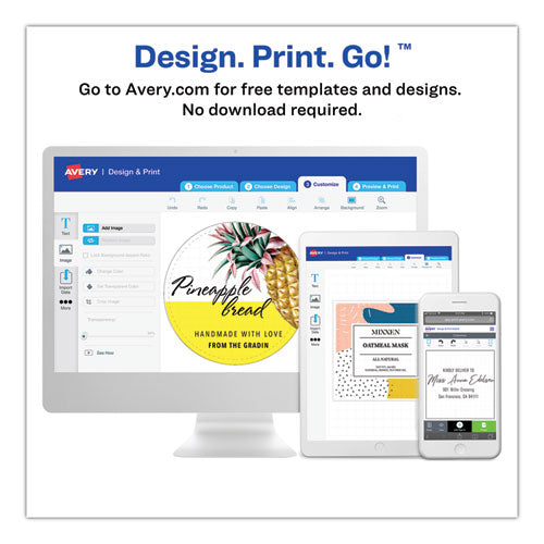 Avery® Round Brown Kraft Print-to-the-edge Labels, 2.5" Dia, 225-pk freeshipping - TVN Wholesale
