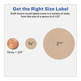 Avery® Round Brown Kraft Print-to-the-edge Labels, 2.5" Dia, 225-pk freeshipping - TVN Wholesale