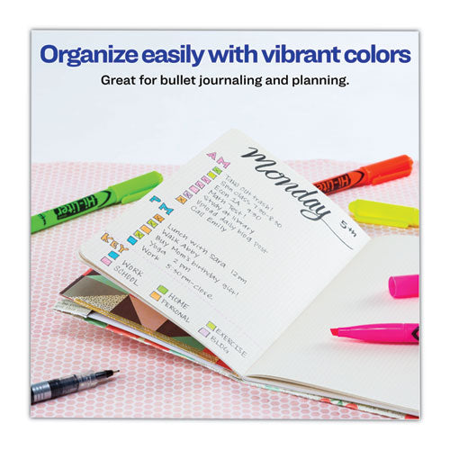 Avery® Hi-liter Pen-style Highlighters, Fluorescent Yellow Ink, Chisel Tip, Yellow-black Barrel, Dozen freeshipping - TVN Wholesale