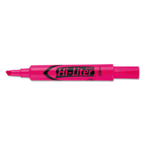 Avery® Hi-liter Desk-style Highlighters, Fluorescent Pink Ink, Chisel Tip, Pink-black Barrel, Dozen freeshipping - TVN Wholesale