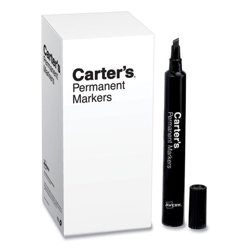 Carter's® Large Desk Style Permanent Marker, Broad Chisel Tip, Black, Dozen freeshipping - TVN Wholesale