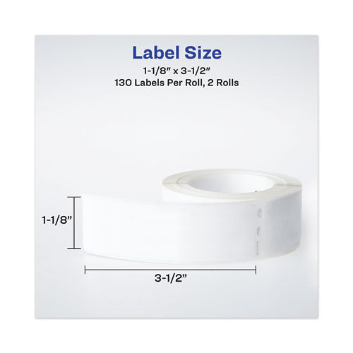 Avery® Multipurpose Thermal Labels, 1.13 X 3.5, White, 130-roll, 2 Rolls-pack freeshipping - TVN Wholesale