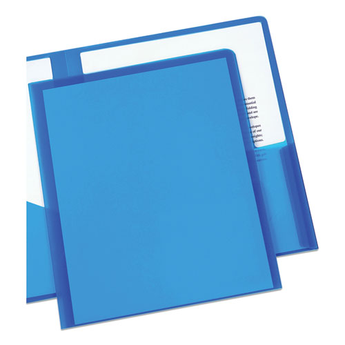 Avery® Plastic Two-pocket Folder, 20-sheet Capacity, 11 X 8.5, Translucent Blue freeshipping - TVN Wholesale