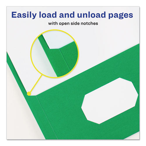 Avery® Two-pocket Folder, Prong Fastener, 0.5" Capacity, 11 X 8.5, Green, 25-box freeshipping - TVN Wholesale