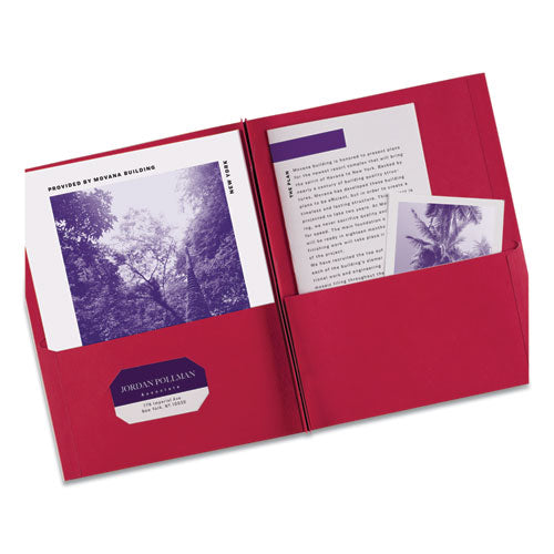 Avery® Two-pocket Folder, Prong Fastener, 0.5" Capacity, 11 X 8.5, Red, 25-box freeshipping - TVN Wholesale